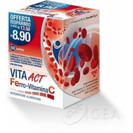 F&f Vita Act Ferro+vitamina C 60 Capsule