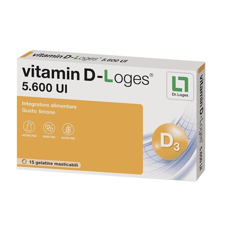 Biofarmex Vitamin D-loges 15 Gelatine Masticabili Gusto Limone