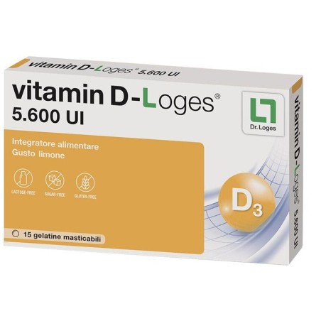 Biofarmex Vitamin D-loges 15 Gelatine Masticabili Gusto Limone