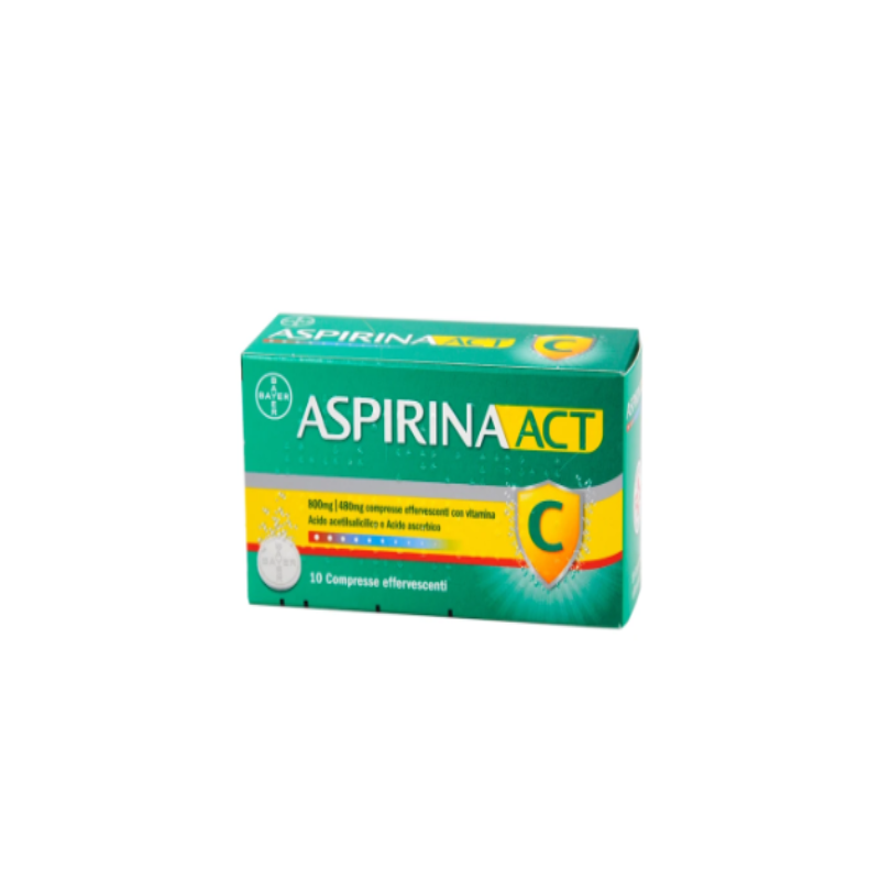 Bayer Aspirinaact 800 Mg / 480 Mg Compresse Effervescenti Con Vitamina C Acido Acetilsalicilico E Acido Ascorbicoaspirinaact Con