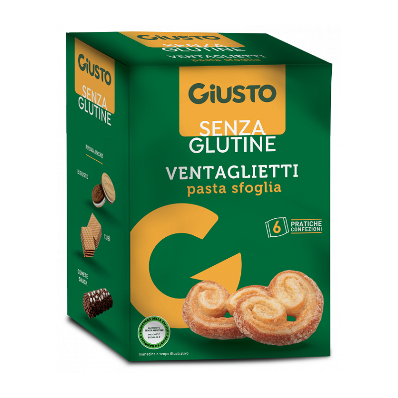 Farmafood Giusto Senza Glutine Ventaglietti 6 Pezzi Da 25 G