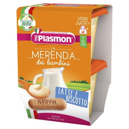 Plasmon La Merenda Dei Bambini Merende Latte Biscotto Asettico 2 X 120 G