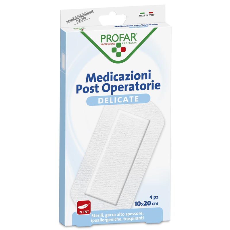 Federfarma. Co Medicazione Post Operatoria Sterile Garza Antiaderente 10x20 Cm 4 Pezzi Profar