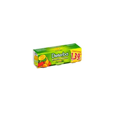 Dieterba Omogeneizzato Frutta Mista 3 Pezzi 80 G