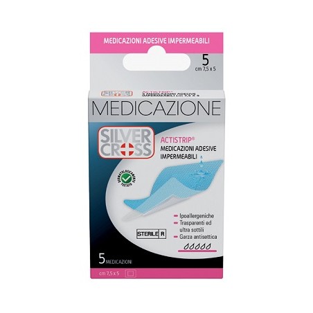 Comifar Distribuzione Silvercross Actistrip Medicazione Adesiva 7,5x5cm 5 Pezzi