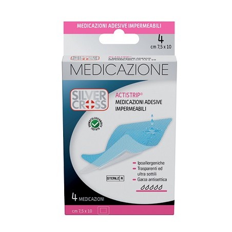 Comifar Distribuzione Silvercross Actistrip Medicazione Adesiva 7,5x10cm 4 Pezzi