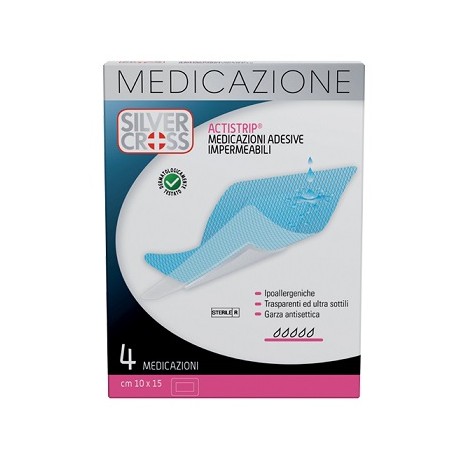 Comifar Distribuzione Silvercross Actistrip Medicazione Adesiva 10x15cm 4 Pezzi