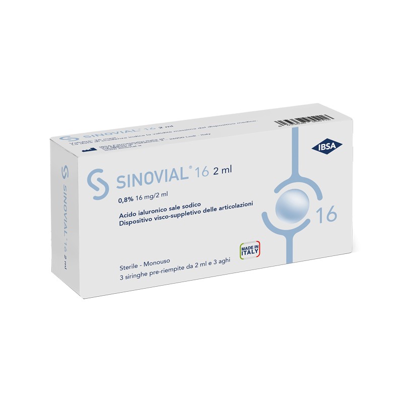 Ibsa Farmaceutici Italia Siringa Intra-articolare Sinovial 16 Acido Ialuronico 0,8% 2 Ml 3 Pezzi