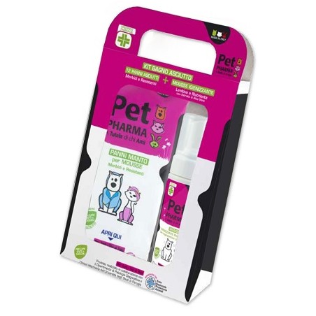 Diva International Pet In Pharma Kit Bagno Asciutto 12 Panni + 1 Mousse Igienizzante