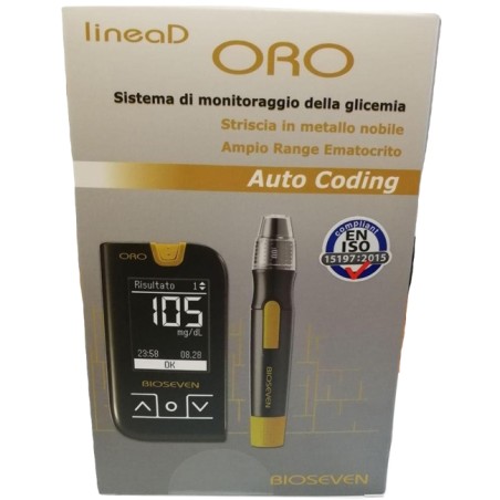 Bioseven Linea D Oro Glucometro Kit