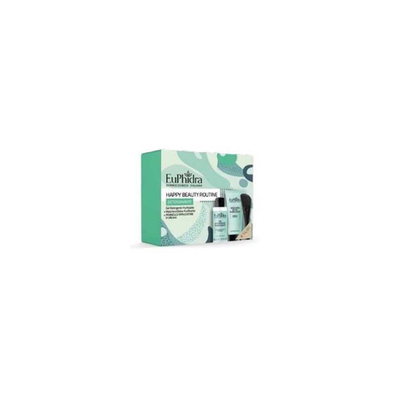 Zeta Farmaceutici Euphidra Happy Beauty Routine Detossificante 1 Maschera Purificante Con Pennello + 1 Gel Purificante 100 Ml