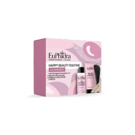 Zeta Farmaceutici Euphidra Happy Beauty Routine Illuminate 1 Maschera Illuminante Con Pennello + 1 Gel Purificante 100 Ml