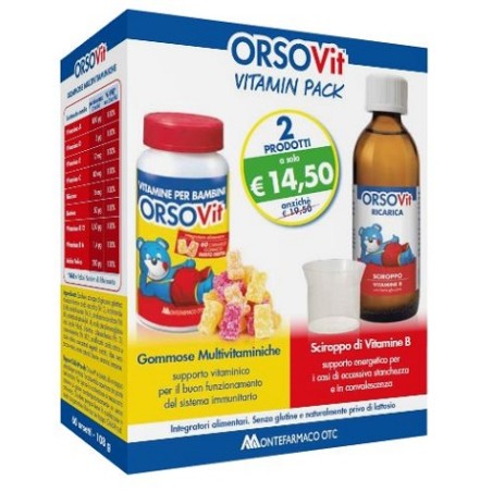 Montefarmaco Otc Orsovit Vitamin Pack 60 Caramelle Gommose + Sciroppo 150 Ml