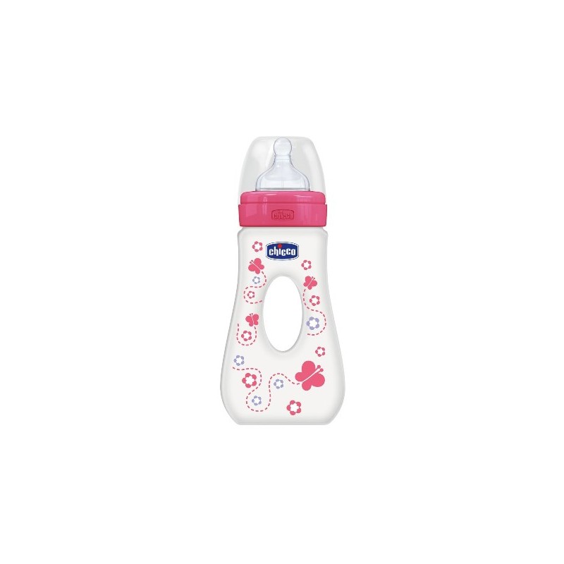 Chicco Biberon Well Being Passeggio In Polipropilene Girl Da 240 Ml Fast Silicone