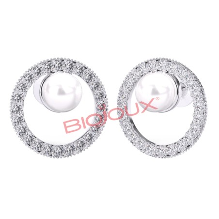 Sanico Bjt985 Orecchini Pearl Crystal Stainless Steel