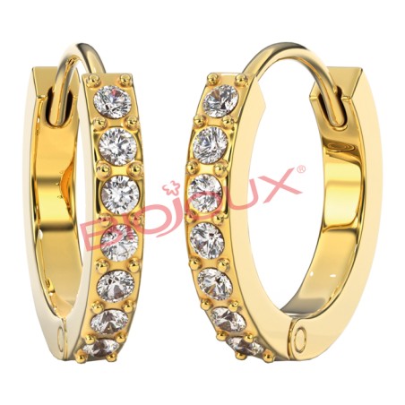 Sanico Bjt991 Orecchini Crystal Hoop Gold Plated