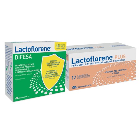 Montefarmaco Otc Lactoflorene Plus 12 Flaconcini + Difesa 10 Bustine