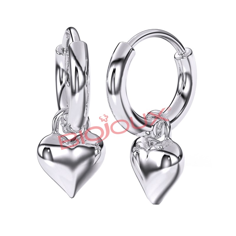 Sanico Bjt227 Orecchini Hoop Heart Stainless Steel