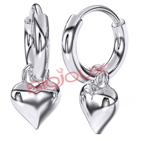 Sanico Bjt227 Orecchini Hoop Heart Stainless Steel