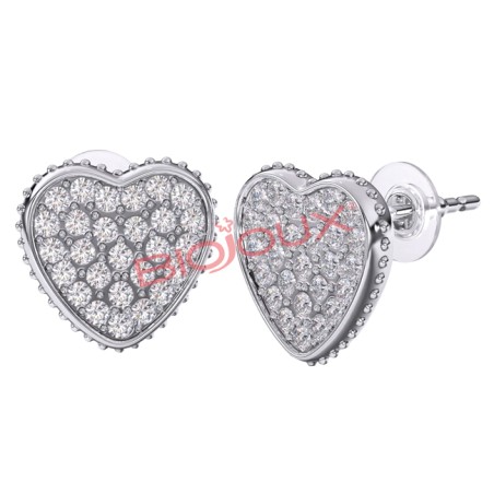 Sanico Bjt256 Orecchini Heart Pave Stainless Steel