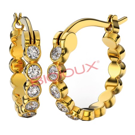 Sanico Bjt238 Orecchini Anna Hoop Gold Plated