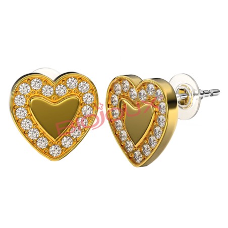 Sanico Bjt250 Orecchini Love Me Heart Gold Plated