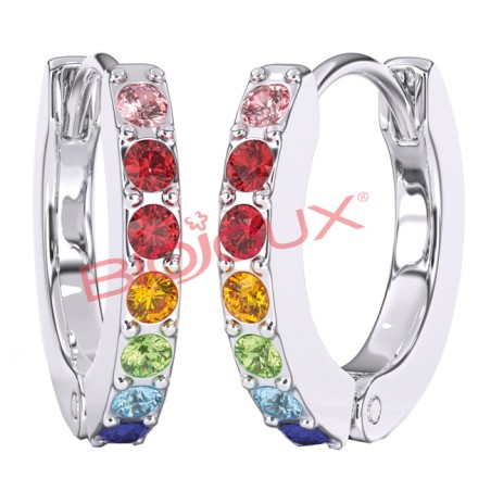 Sanico Bjt725 Orecchini Crystal Hoop Stainless Steel