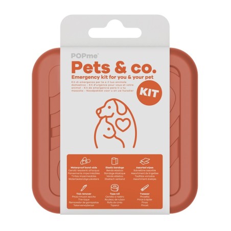 L10 Popme Pets Care Kit 12 Cerotti + 4 Salviettine Pulizia Pelle + 2 Tamponi A Secco + 1 Benda Elastica + 1 Cerotto A Nastro + 1