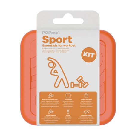 L10 Popme Sport Kit 12 Cerotti + 4 Salviettine Pulizia Pelle + 2 Tamponi A Secco + 2 Cerotti Per Vesciche + 2 Gel Freddo + 1 Ben