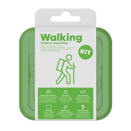 L10 Popme Walking Kit 12 Cerotti + 4 Salviettine Pulizia Pelle + 2 Tamponi A Secco + 1 Cerotto Vesciche + 2 Salviettine Rinfresc