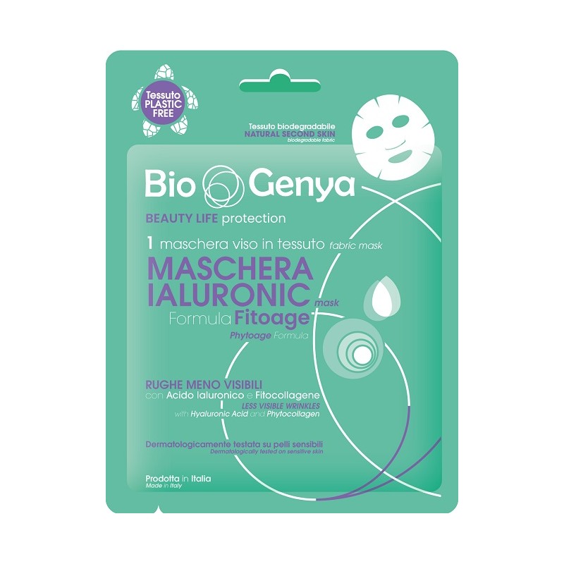 Biogenya Maschera Viso Monouso in Tessuto all'Acido Ialuronico e Collagene Phytoage 1 Pezzo