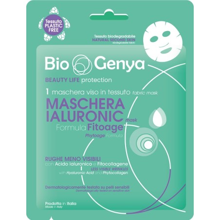 Biogenya Maschera Viso Monouso in Tessuto all'Acido Ialuronico e Collagene Phytoage 1 Pezzo