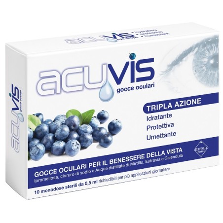 Euritalia Pharma Gocce Oculari Acuvis 10 Flaconcini 0,5 Ml