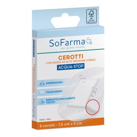 So. Farma. Morra Cerotto Acquastop 7,5x5 Cm 5 Pezzi Sofarmapiu'