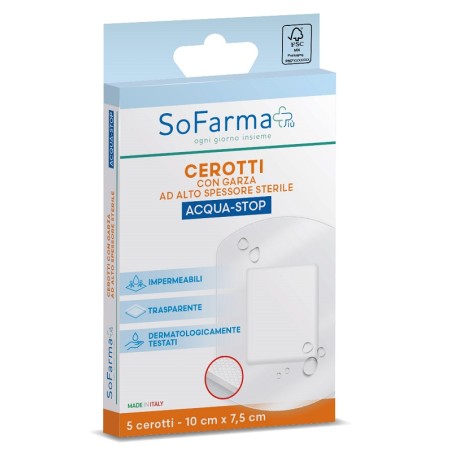 So. Farma. Morra Cerotto Acquastop 10x7,5 Cm 5 Pezzi Sofarmapiu'