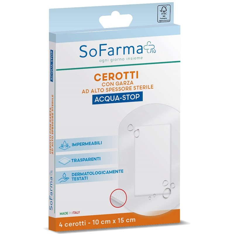 So. Farma. Morra Cerotto Acquastop 10x15 Cm 4 Pezzi Sofarmapiu'