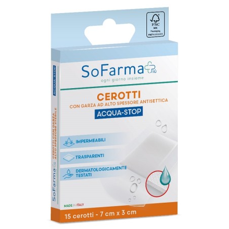 So. Farma. Morra Cerotto Acquastop 7x3 Cm 15 Pezzi Sofarmapiu'