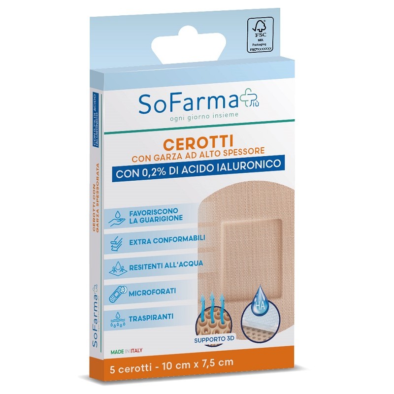 So. Farma. Morra Cerotto Cicatrizzante 10x7,5 Cm 5 Pezzi Sofarmapiu'