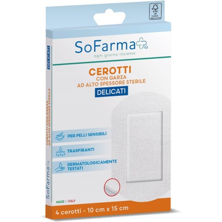 So. Farma. Morra Cerotto Delicato 10x15 Cm 4 Pezzi Sofarmapiu'