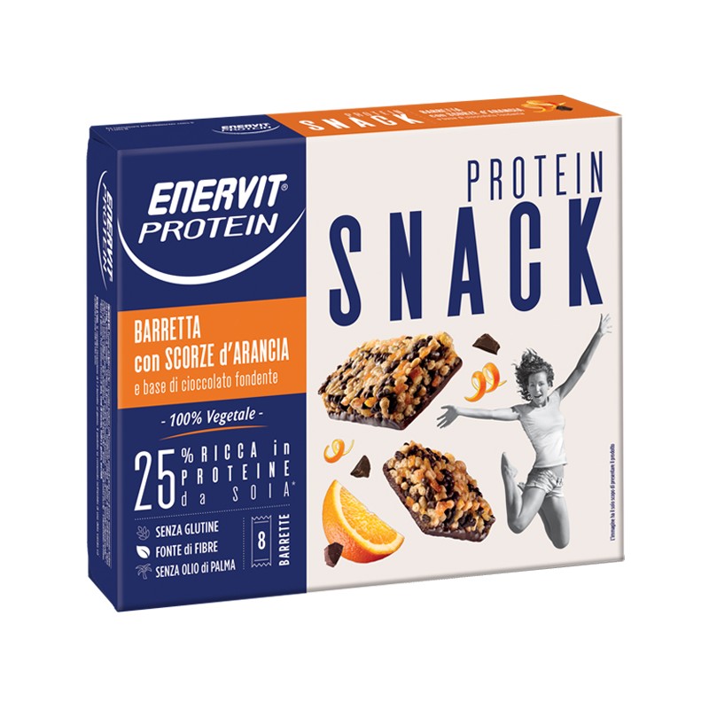 Enervit Protein Snack Scorze Arancia Vegetale 8 Barrette 27 G