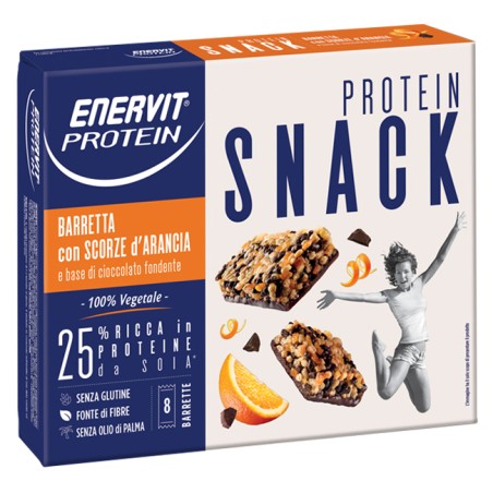 Enervit Protein Snack Scorze Arancia Vegetale 8 Barrette 27 G