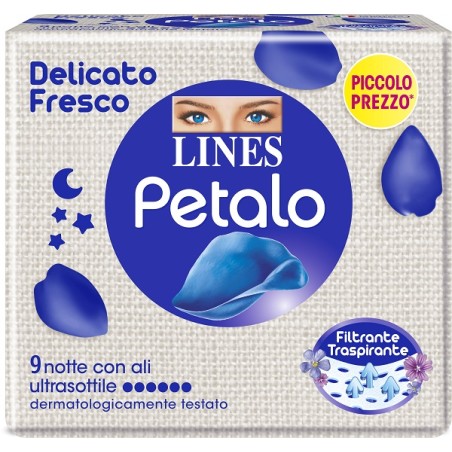 Fater Lines Petalo Blu Assorbente Notte 9 Pezzi