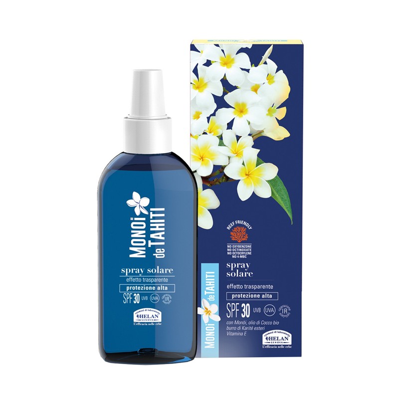 Helan Cosmesi Monoi De Tahiti Spray Solare Effetto Trasparente Spf30 150 Ml