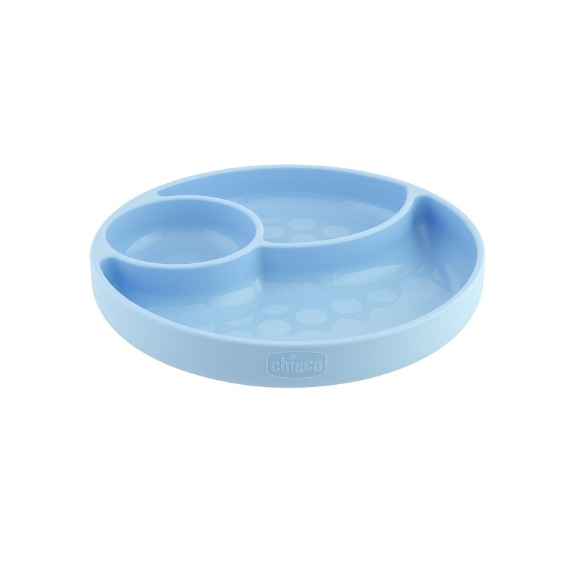 Chicco Piatto Silicone Ventosa Blu