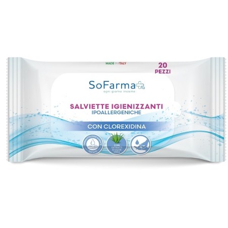 So. Farma. Morra Salviettine Igienizzanti Pocket Clorexidina 20 Pezzi Sofarmapiu'