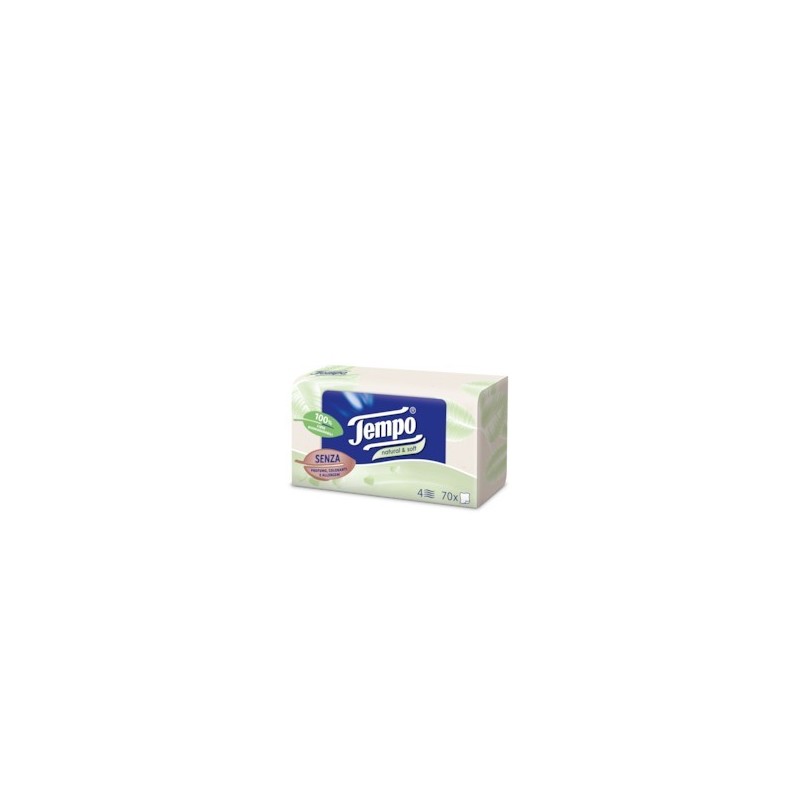 Essity Italy Tempo Box Fazzoletti Natural&soft 70 Pezzi