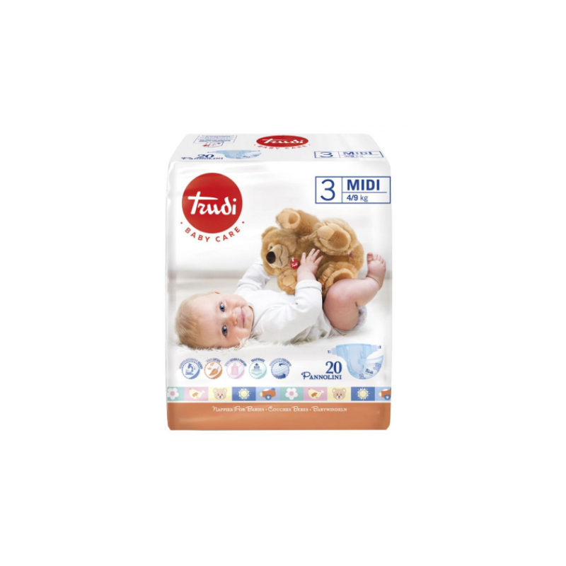 S. I. L. C. Trudi Baby Care Pannolino Bambini Midi 4/9 Kg 20 Pezzi