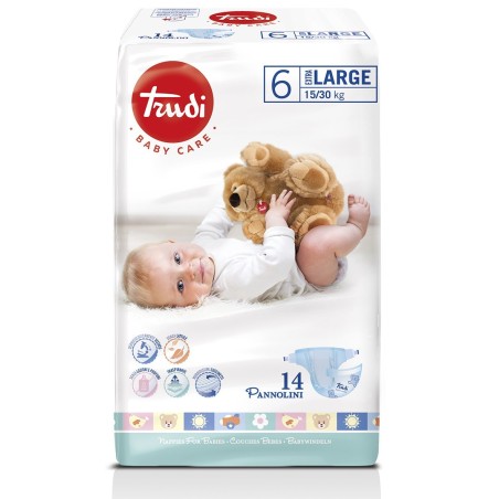 S. I. L. C. Trudi Baby Care Pannolino Bambini Extralarge 15/30 Kg 14 Pezzi