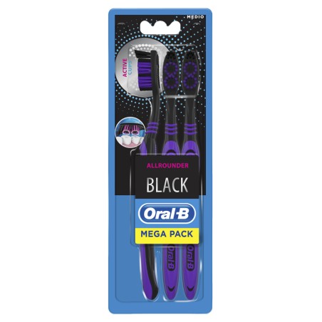 Procter & Gamble Oralb All Rounder Black Spazzolino Manuale 3 Pezzi