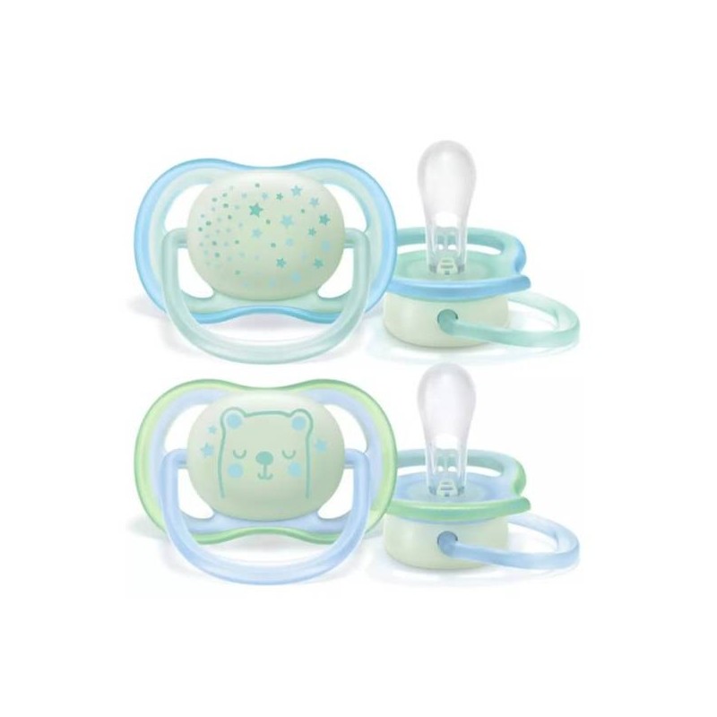 Philips Avent Succhietto Ultra Air Night 0-6 Mesi 2 Pezzi